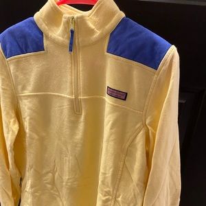 yellow & blue vineyard vines 3/4 zip up